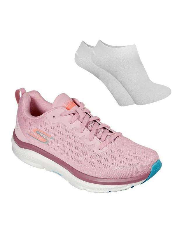 Skechers - Kit Tênis Skechers Go Run Ride 9 Feminino e par de Meia Rosa