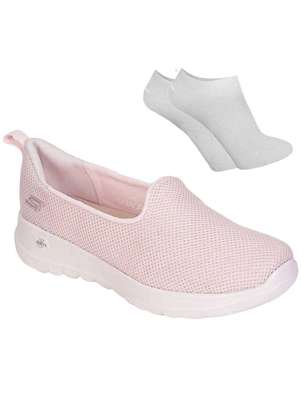 Skechers Kit Tênis Skechers Go Walk Joy Feminino e par de Meia Rosa
