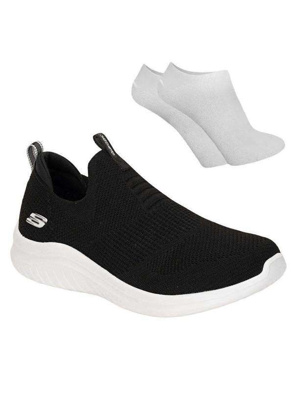 Skechers - Kit Tênis Skechers Ultra Flex 2.0 Feminino e par de Meia Preto