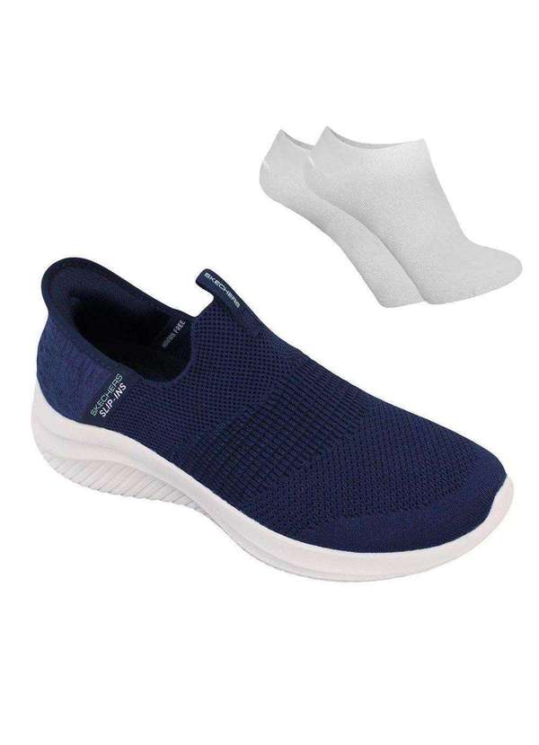 Skechers - Kit Tênis Skechers Ultra Flex 3.0 Feminino e par de Meia Azul