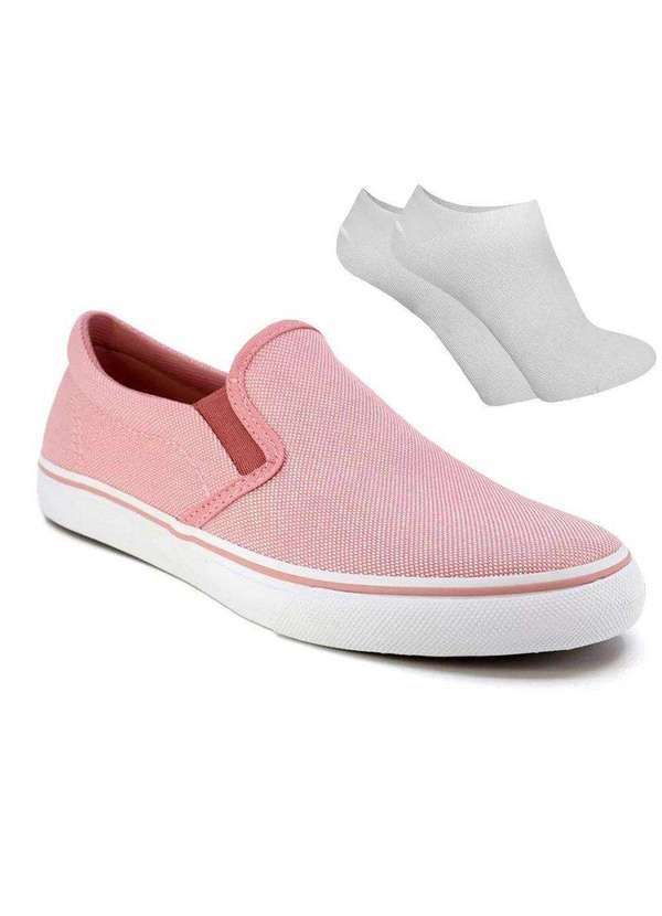 Usaflex - Kit Tênis Usaflex Casual Feminino e par de Meia - Rosa
