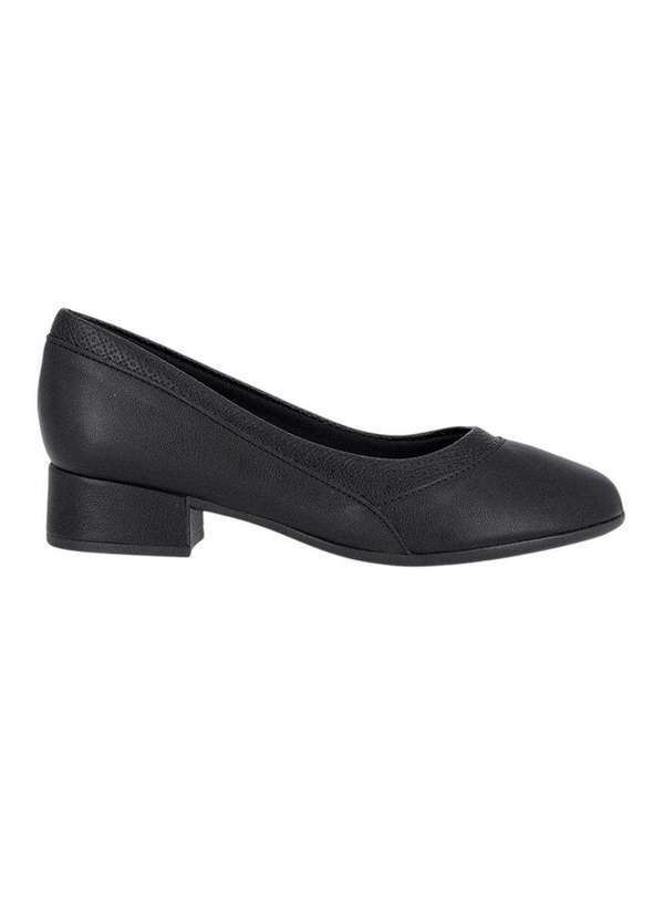 Piccadilly - Sapato Piccadilly Clássico Salto Baixo Feminino Preto