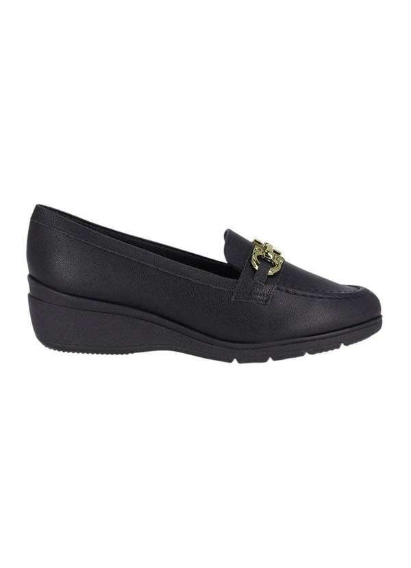 Piccadilly - Sapato Piccadilly Loafer Beth Anabela Feminino Preto