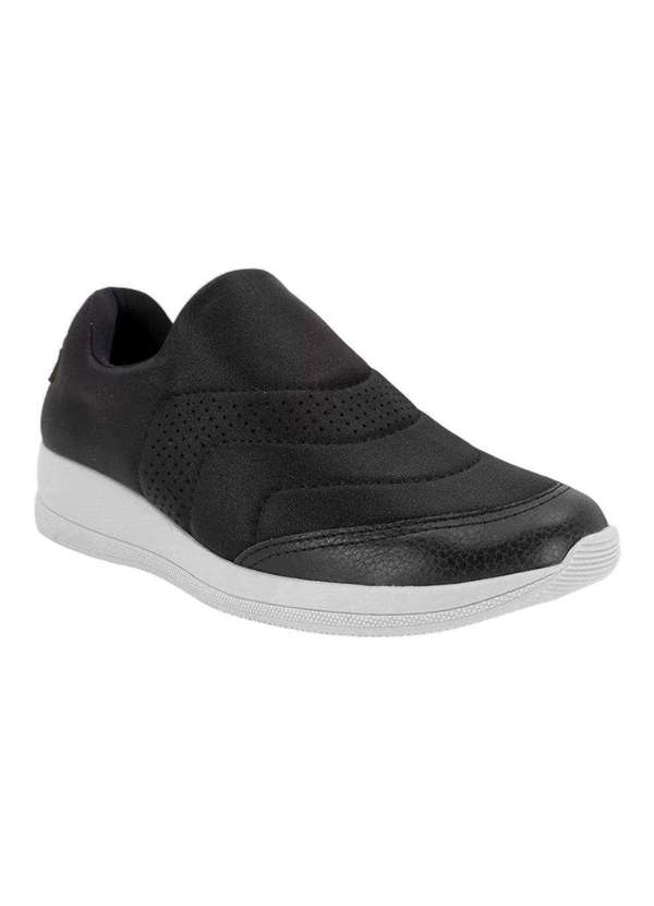 Tênis Usaflex Casual Elastano Feminino Preto Esporte Legal