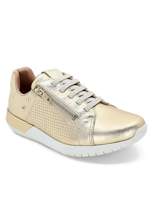 Usaflex - Tênis Usaflex Casual Zíper Feminino - Dourado