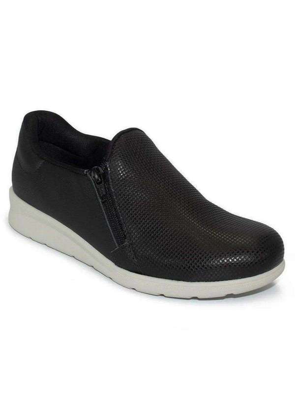 Usaflex - Tênis Usaflex Casual Zíper Feminino Preto