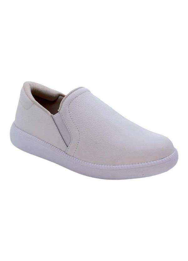 Usaflex - Tênis Usaflex Slip On Couro Feminino Branco