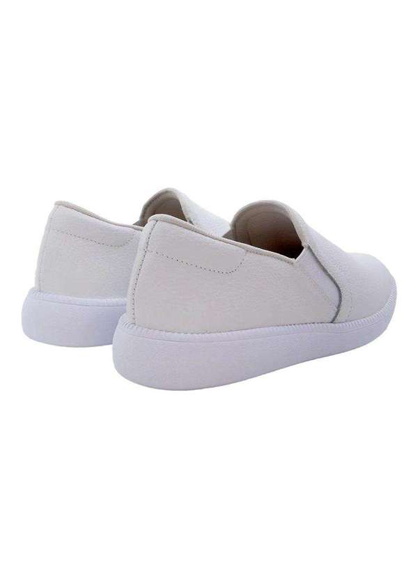 Usaflex Tênis Usaflex Slip On Couro Feminino Branco