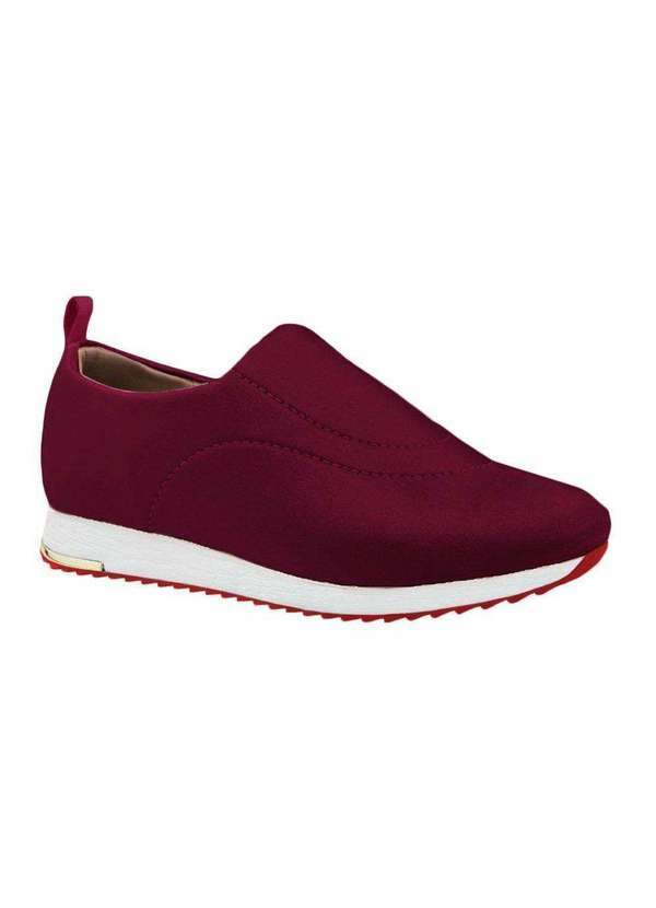 Usaflex - Tênis Usaflex Slip On Elastano Soft Feminino Vermelho