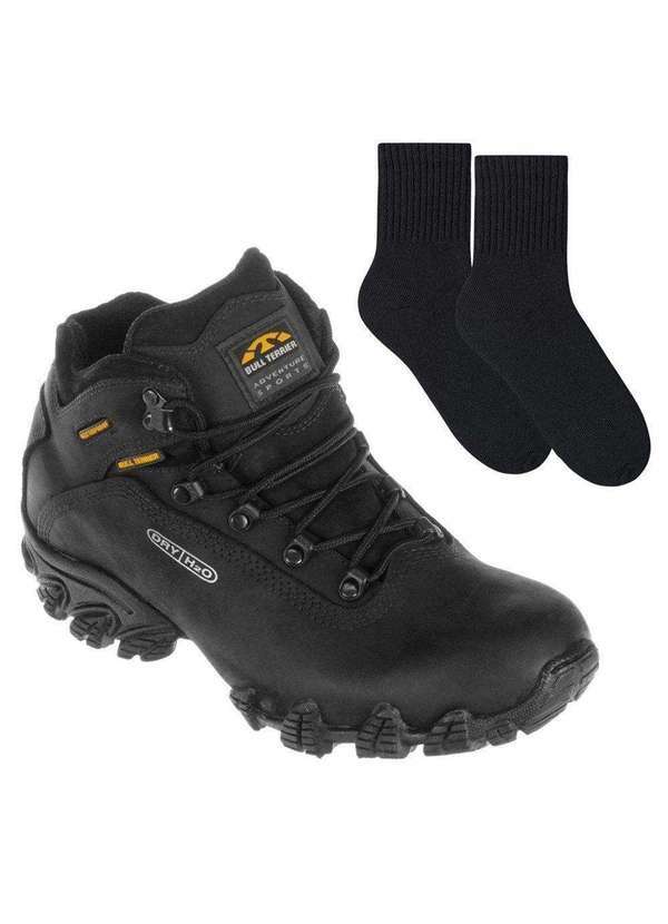 Bull Terrier - Bota Impermeável Bull Terrier Alpina Dry Masculina e par de Meia Preto