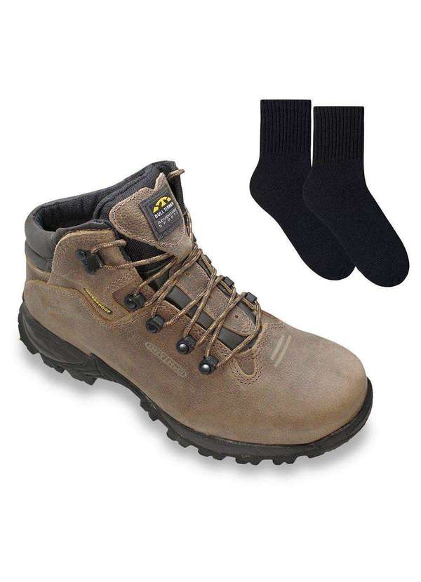 Bull Terrier Bota Impermeável Bull Terrier Terragrip Masculina e par de  Meia Marrom