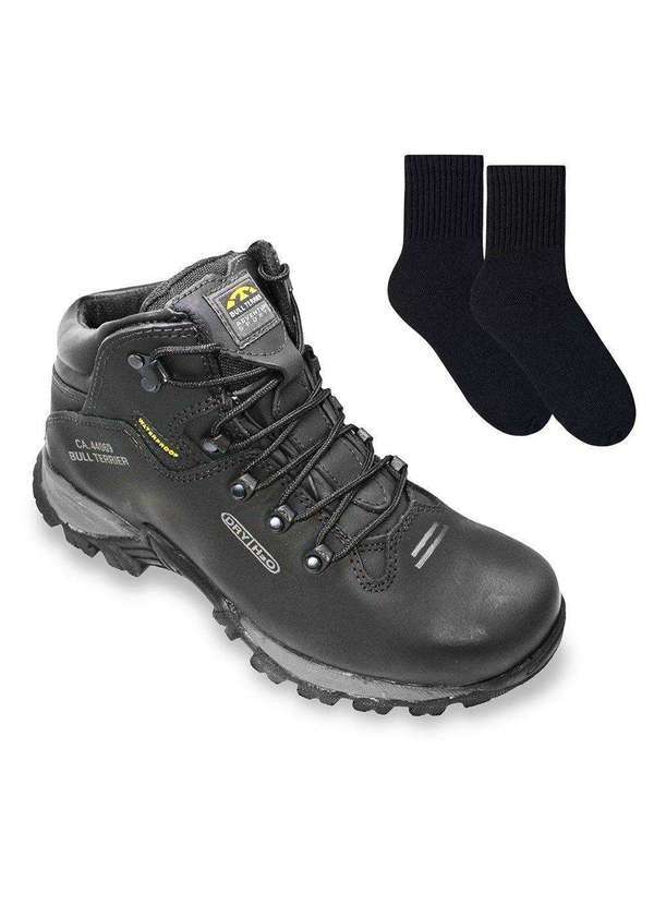 Bull Terrier - Bota Impermeável Bull Terrier Terragrip Masculina e par de Meia Preto