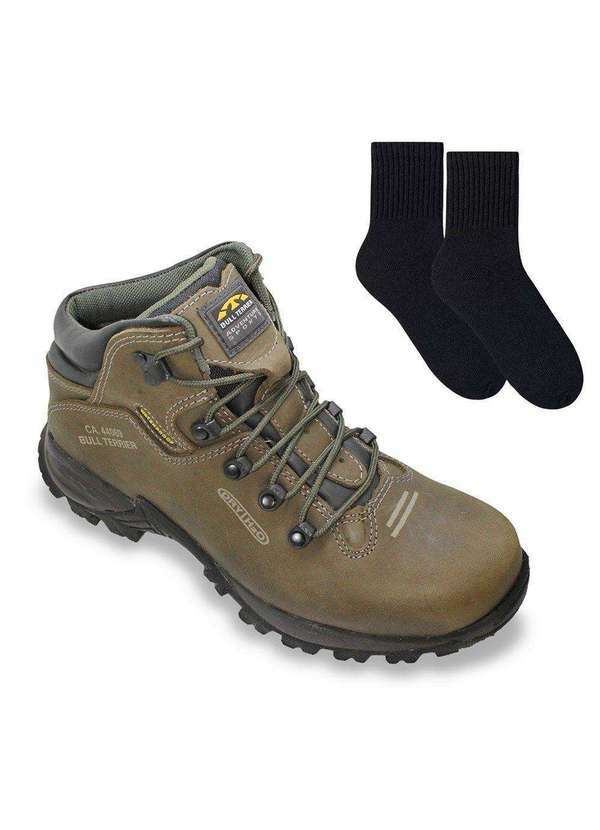 Bull Terrier - Bota Impermeável Bull Terrier Terragrip Masculina e par de Meia Verde