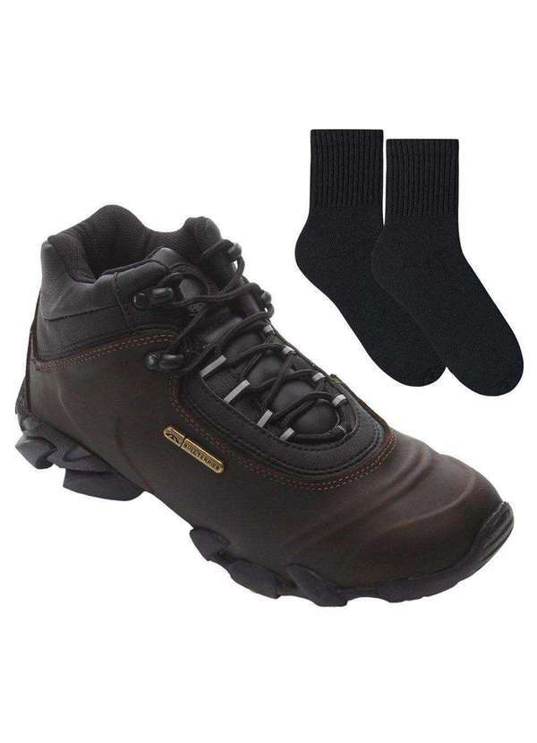 Bull Terrier - Kit Bota Bull Terrier Attack Ii Masculina e par de Meia Marrom