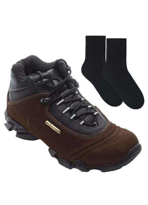 Bull Terrier - Kit Bota Bull Terrier Attack Ii Masculina e par de Meia Marrom