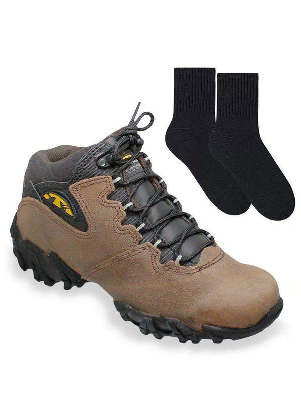 Bull Terrier - Kit Bota Bull Terrier Bruce Masculina  par de Meia Marrom