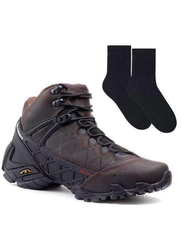 Bull Terrier - Kit Bota Bull Terrier Extreme Masculina par de Meia Marrom