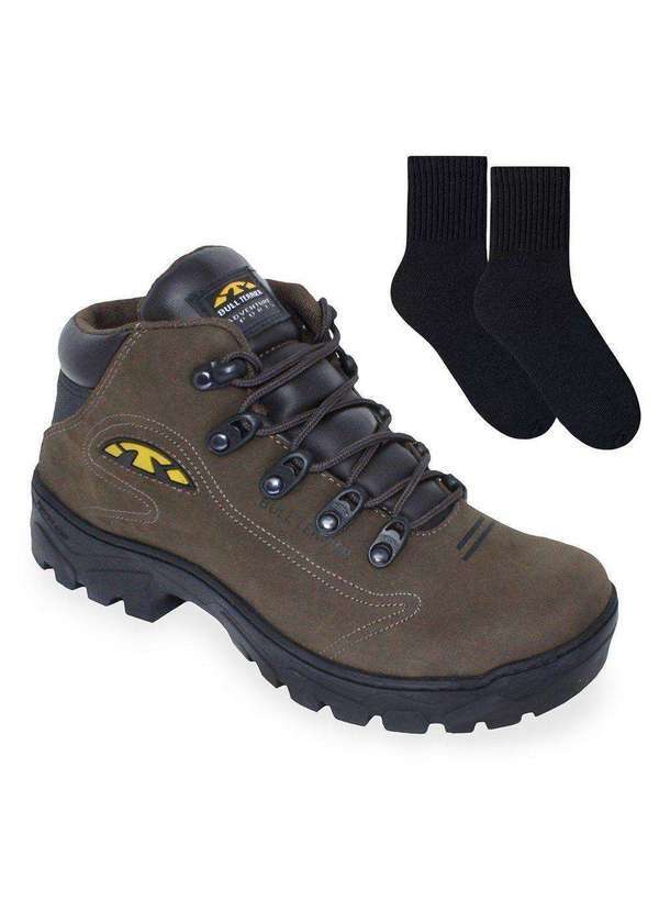 Bull Terrier - Kit Bota Bull Terrier Masculina Bob Cat Masculina e par de Meia Marrom
