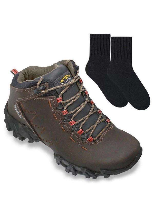 Bull Terrier - Kit Bota Bull Terrier Ranger Masculina par de Meia Marrom