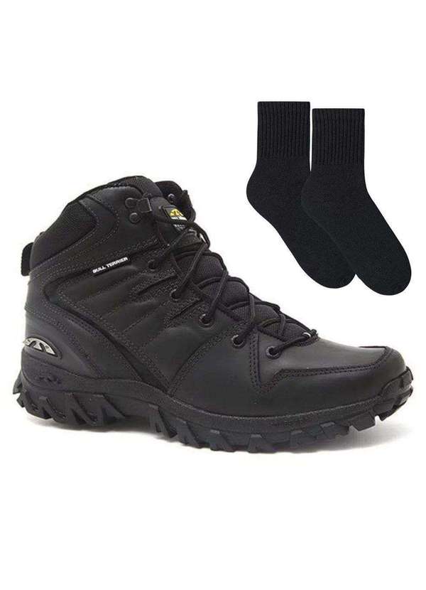 Bull Terrier - Kit Bota Bull Terrier Swat Masculina par de Meia Preto