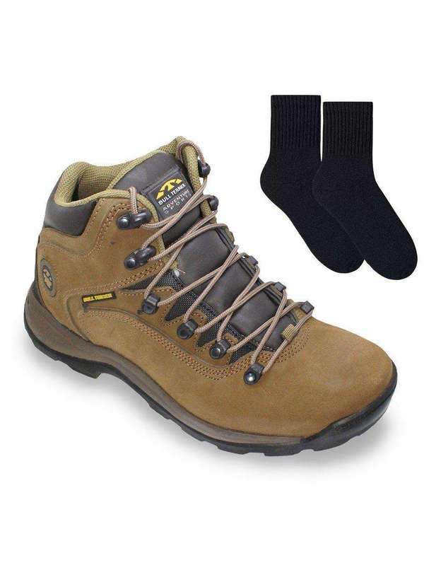 Bull Terrier - Kit Bota Bull Terrier Trailfox Masculina e par de Meia Marrom