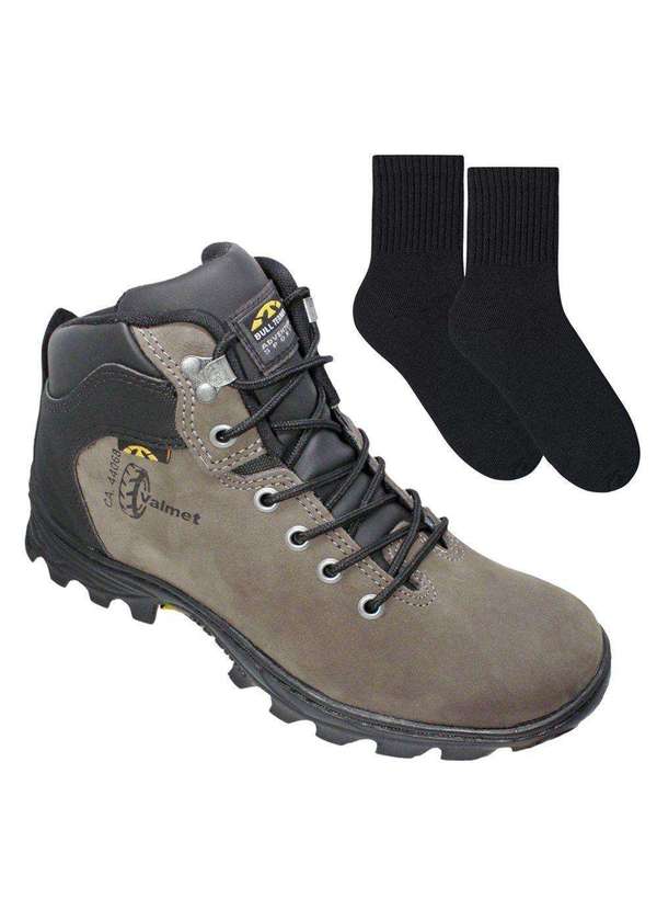 Bull Terrier Kit Bota Bull Terrier Valmet Masculina e par de Meia Cinza