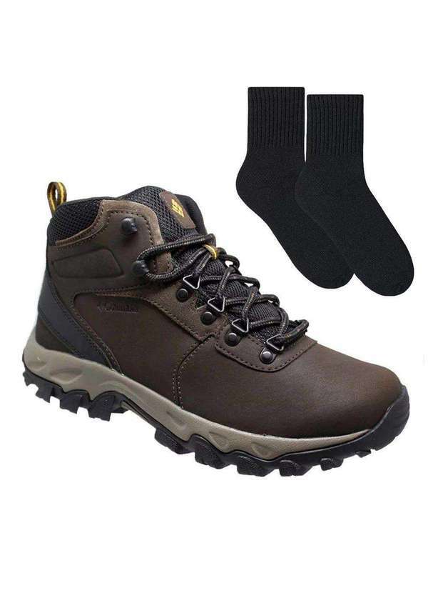 Columbia - Kit Bota Columbia Newton Ridge Plus Ii Masculina e par de Meia - Marrom