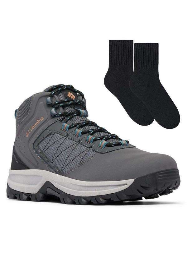 Columbia - Kit Bota Columbia Transverse Hike Masculina e par de Meia Cinza