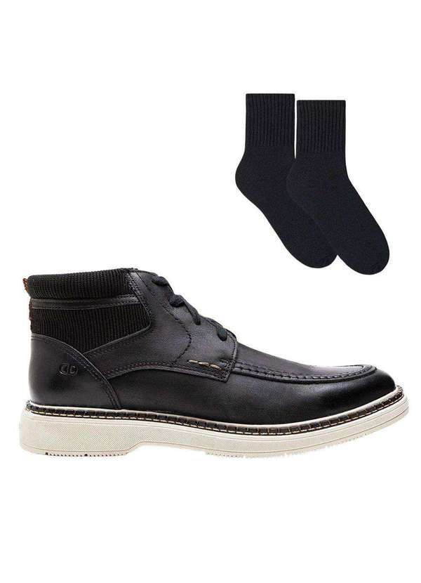 Democrata - Kit Bota Democrata Garage Lock Masculina e Meia Preto