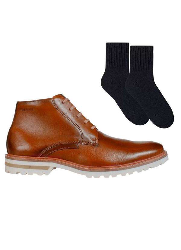 Ferracini Kit Bota Ferracini Cincy Firenze Masculina e par de Meia Marrom