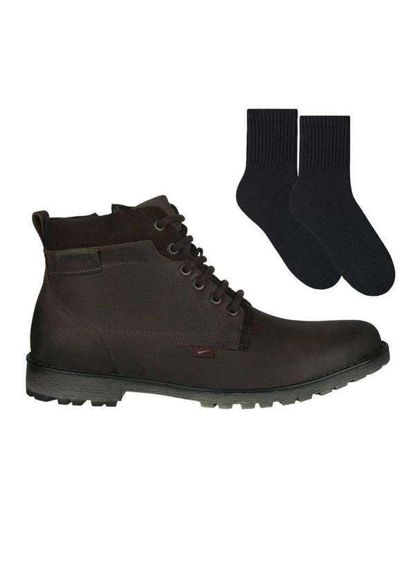 Ferracini - Kit Bota Ferracini Cross Masculina e par de Meia - Marrom