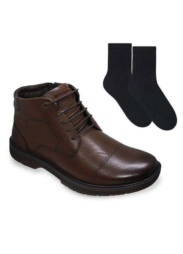 Ferracini - Kit Bota Ferracini Detroit Dallas Masculina e Meia Marrom