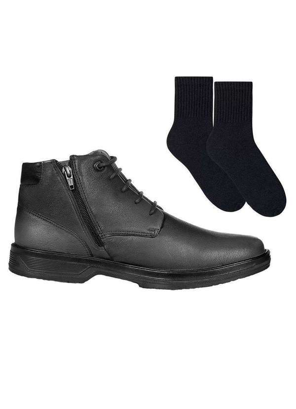 Ferracini - Kit Bota Ferracini Detroit Whiter Masculina e par de Meia Preto