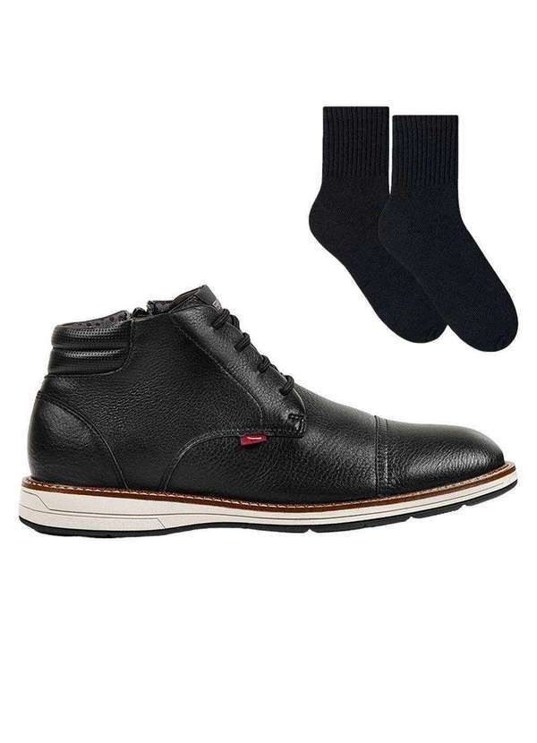 Ferracini - Kit Bota Ferracini Kingston Masculina e par de Meia Preto