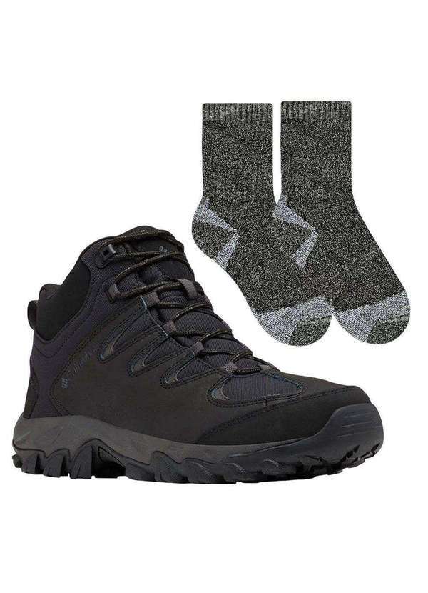 Columbia - Kit Bota Impermeável Columbia Buxton Ii Masculina e par de Meia Preto