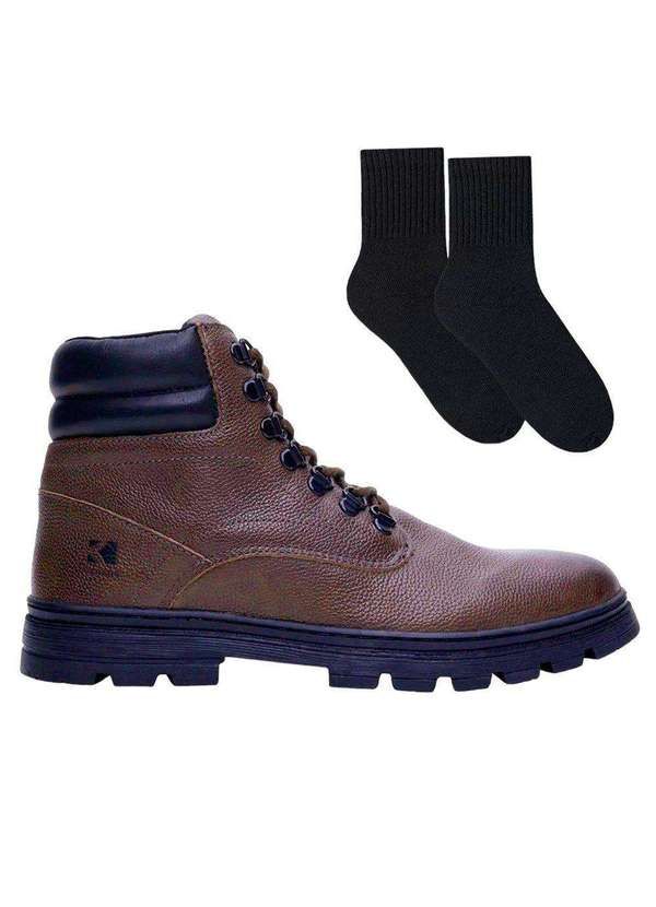 Kildare - Kit Bota Kildare Rover Masculina e par de Meia Marrom 1