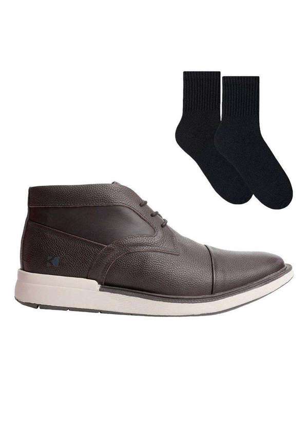 Kildare - Kit Bota Kildare Scott Masculina e par de Meia Marrom