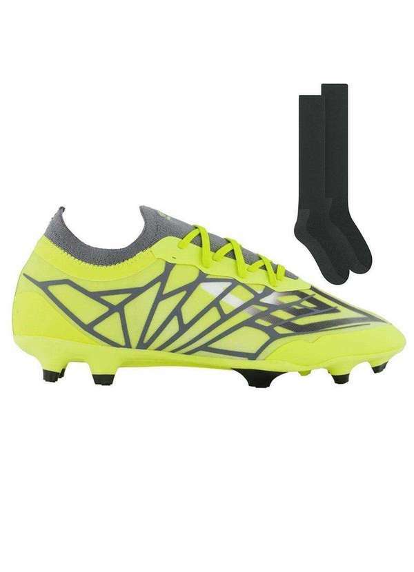 Umbro - Chuteira Campo Umbro Velocita Alchemist Premier e par de Meião Amarelo