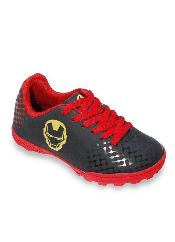 Dray - Chuteira Society Dray Marvel Homem de Ferro Infantil Preto