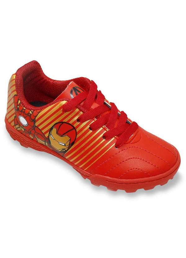 Dray - Chuteira Society Dray Marvel Homem de Ferro Juvenil Vermelho