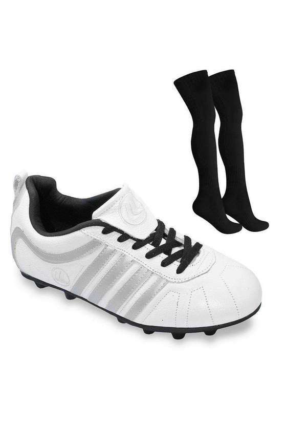 Esporte Legal - Kit Chuteira Campo Esporte Legal Vulcano e Meião Branco