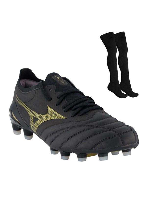 Mizuno - Kit Chuteira Campo Mizuno Morelia Neo Iv Beta Japan e Meião Preto