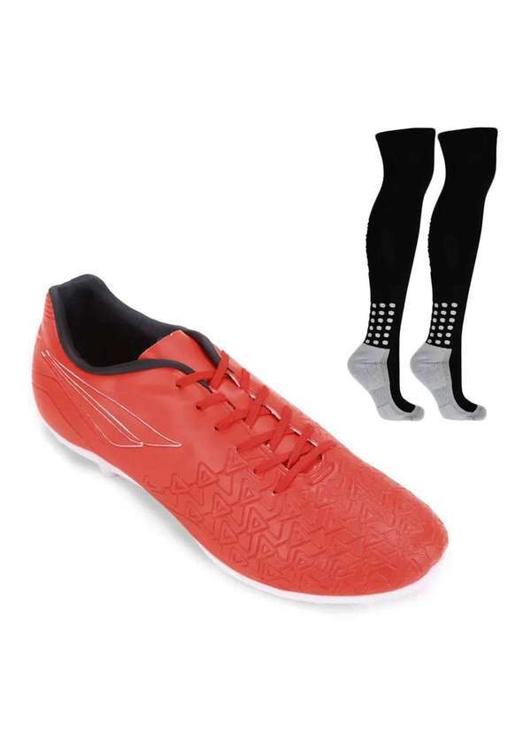 Penalty - Kit Chuteira Campo Penalty Fúria Xxi e Meião Vermelho