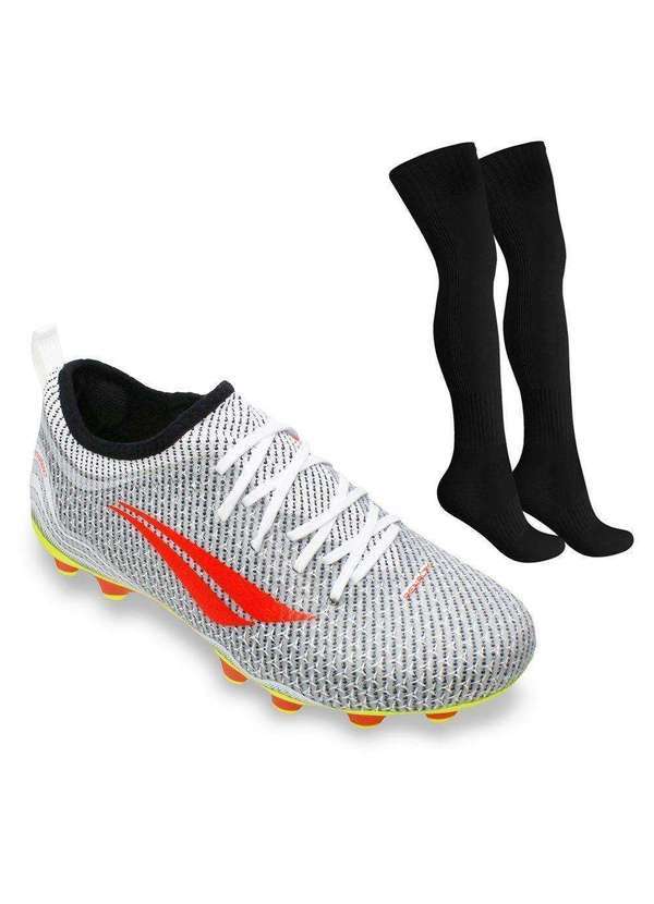 Penalty - Kit Chuteira Campo Penalty S11 Locker Ecoknit Xxi e Meião Branco
