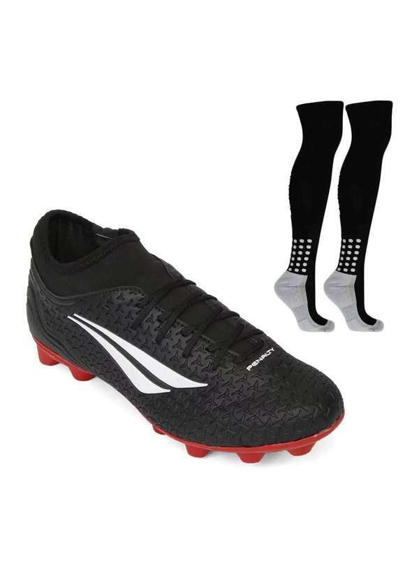 Penalty - Kit Chuteira Campo Penalty S11 Locker Xxi e Meião Preto