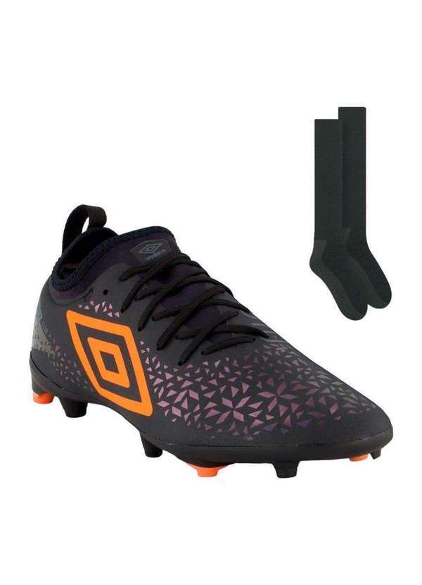 Umbro - Kit Chuteira Campo Umbro Adamant Club e Meião Preto