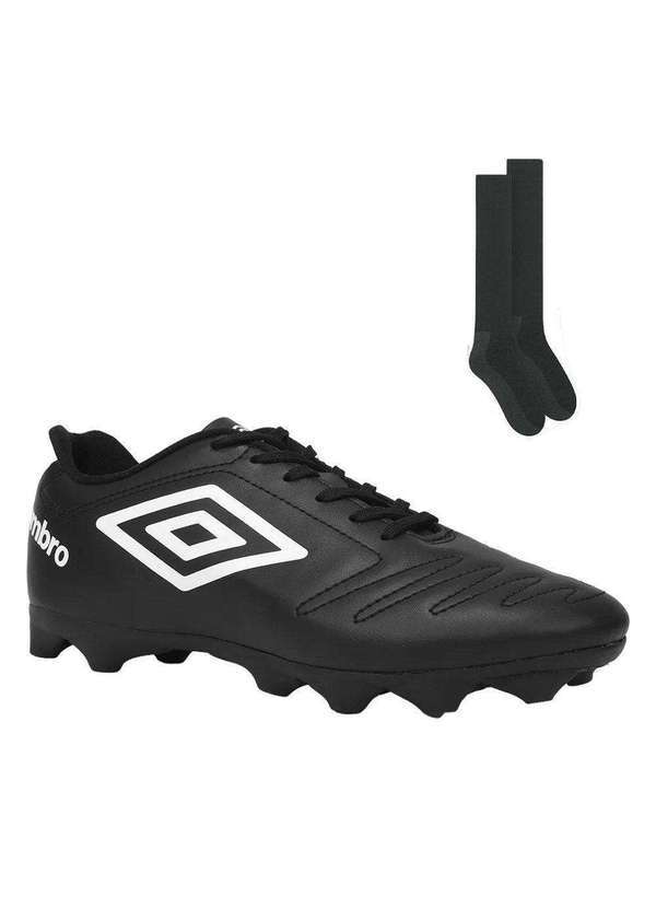 Umbro - Kit Chuteira Campo Umbro Class Rb e Meião Preto