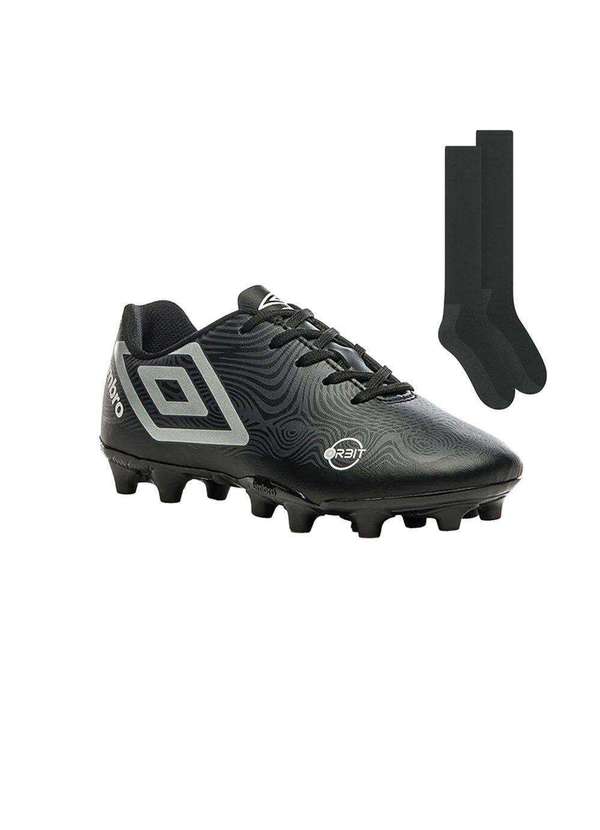 Umbro - Kit Chuteira Campo Umbro Orbit Infantil e Meião Preto 1