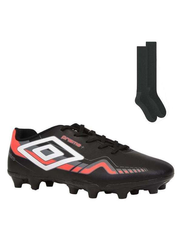 Umbro - Kit Chuteira Campo Umbro Prisma e Meião Preto