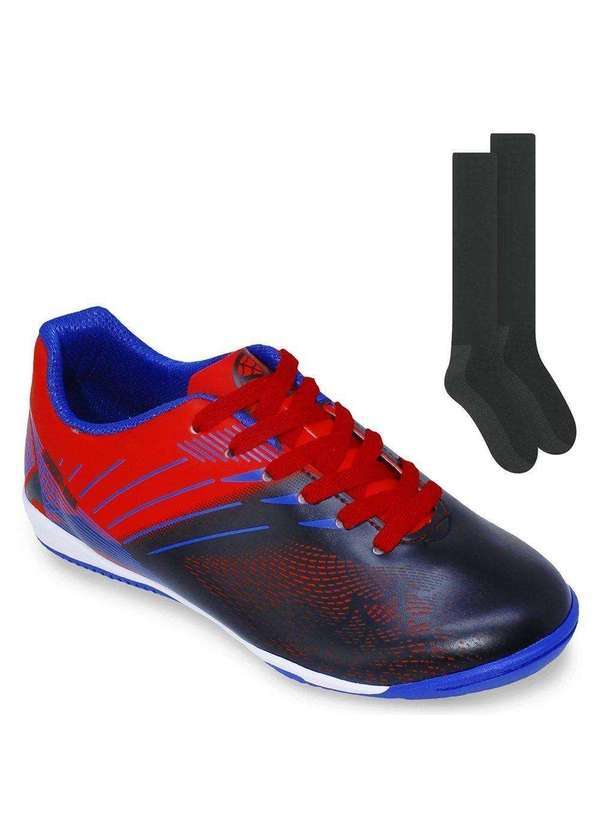 Dray - Kit Chuteira Futsal Dray Marvel Homem-Aranha e Meião Vermelho